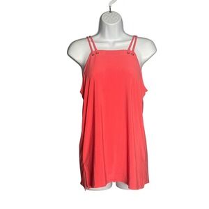 White House Black Market Coral Spaghetti Strap Square Neck Tank Top